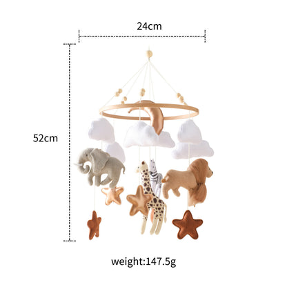 Room Hand-eye Coordination Decoration Wind Chimes Crib Felt Forest Animal Cloud Moon Bed Bell