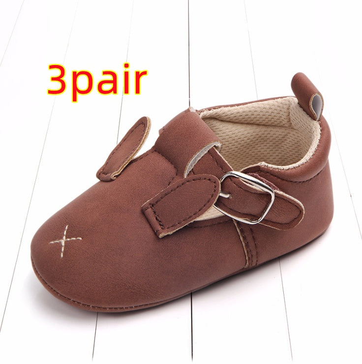 Spring and autumn cartoon animal baby shoes matte leather non-slip soft bottom baby shoes wholesale 0884