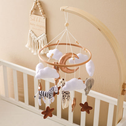 Room Hand-eye Coordination Decoration Wind Chimes Crib Felt Forest Animal Cloud Moon Bed Bell